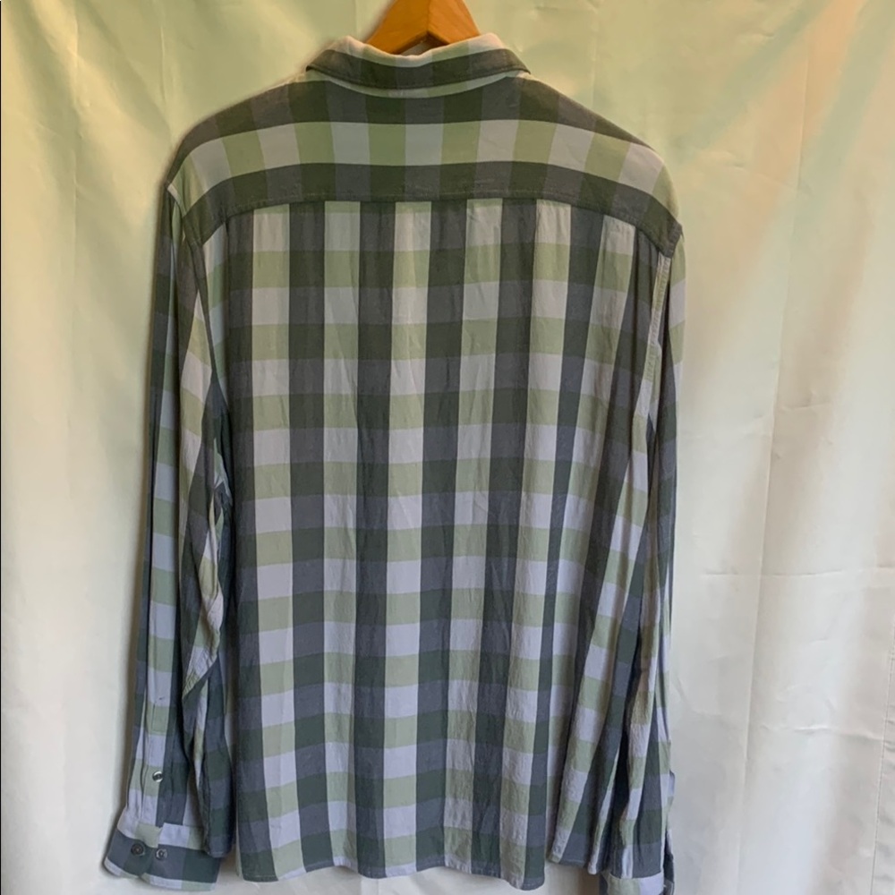 PERRY ELLIS Men's Green and Gray Checkered Long Sleeve Shirt XXL - Picture 11 of 13